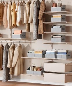 Alternative view of Homsorout Closet Organizers Bins 6 Packs - Large Closet Shelf Organizer with Handles. Fabric Trapezoid Storage Bins. Collapsible Storage Cubes for Clothes. Towels. Light Gray